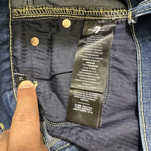 7 For All Mankind Jeans Womens 28 High Waist Cropped Straight Destroyed Hem - Picture 6 of 14